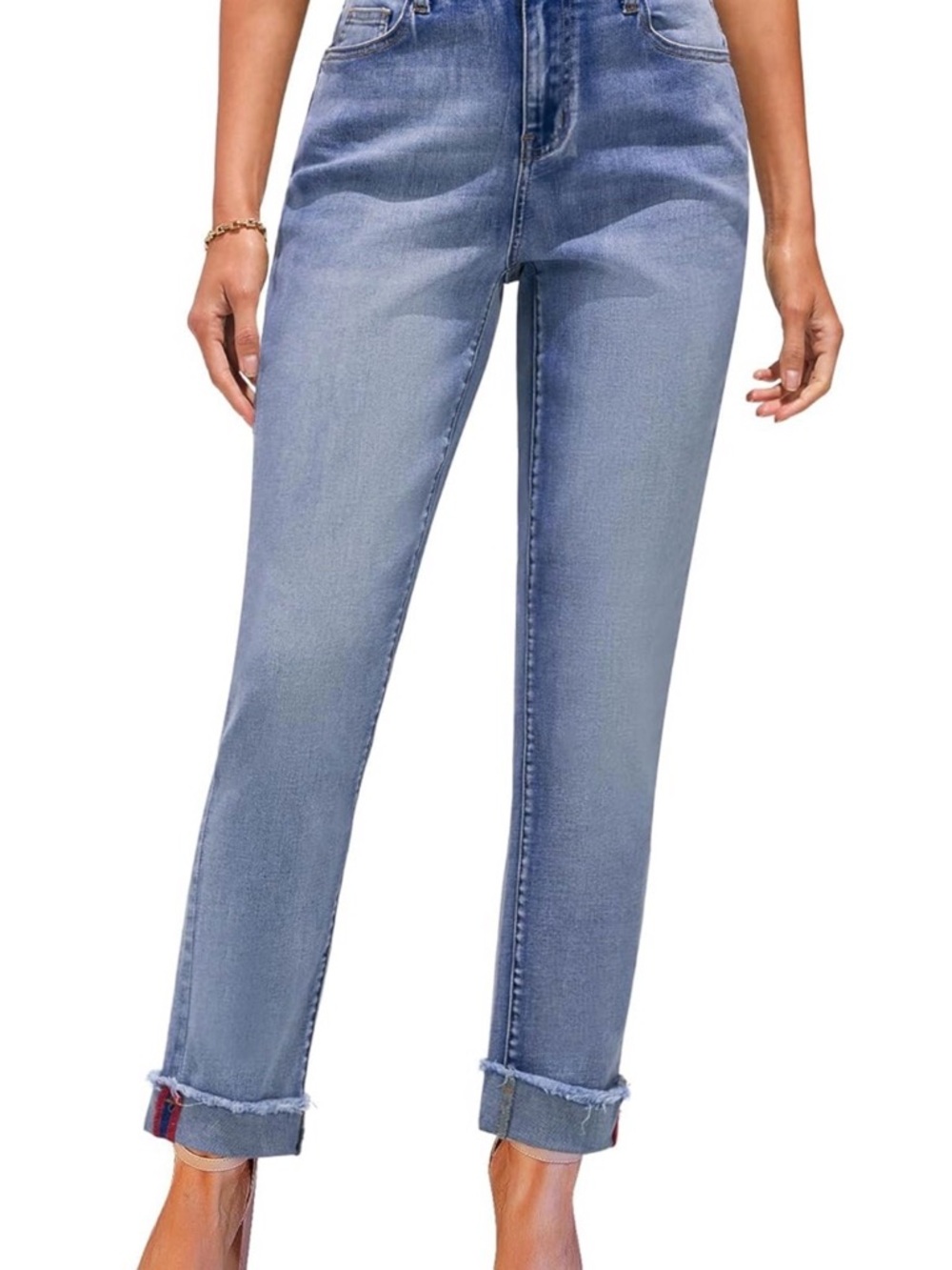 High-Rise Straight Jeans in Light Blue